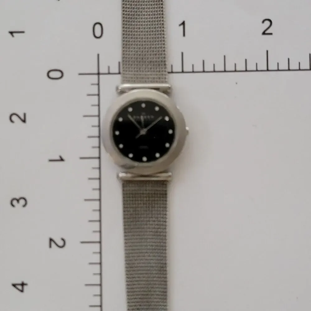 Skagen Womens Watch Black Dial Silver Case Stainless Steel Mesh Bracelet